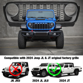 Custom LED grill lights for 2024 and 2025 Jeep Wrangler with remote control